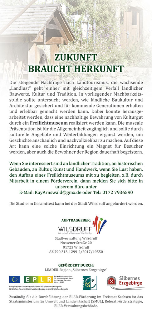 Flyer „Machbarkeitsstudie zur Errichtung eines Bau- und Kulturzentrums“ Flyer „Machbarkeitsstudie zur Errichtung eines Bau- und Kulturzentrums“